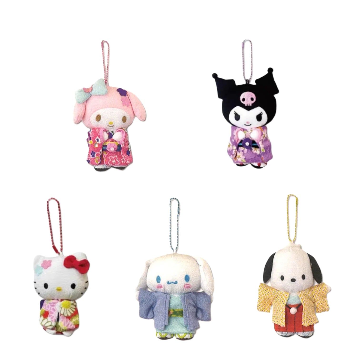 SANRIO Pochacco Orange Kimono Mascot Holder Keychain