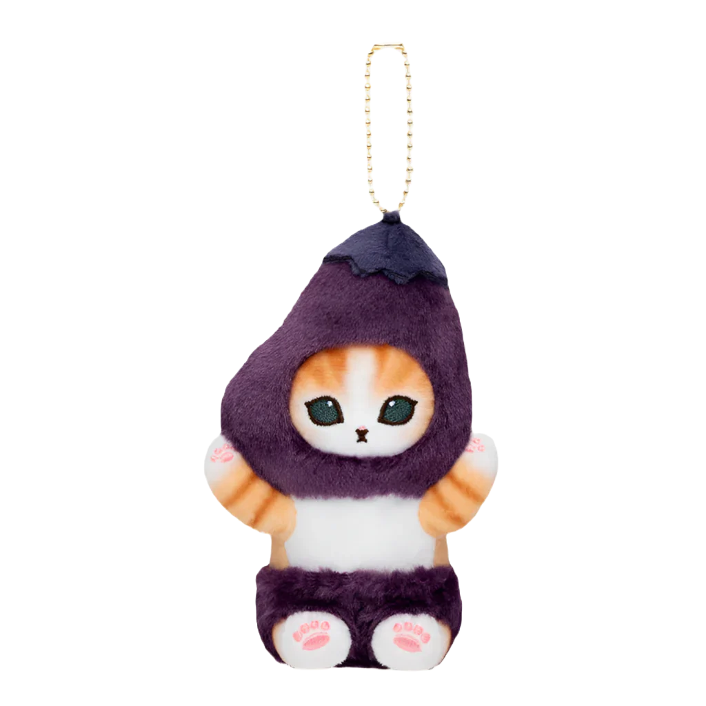 Mofusand Eggplant Keychain – Plush Mascot Holder | Yore Store