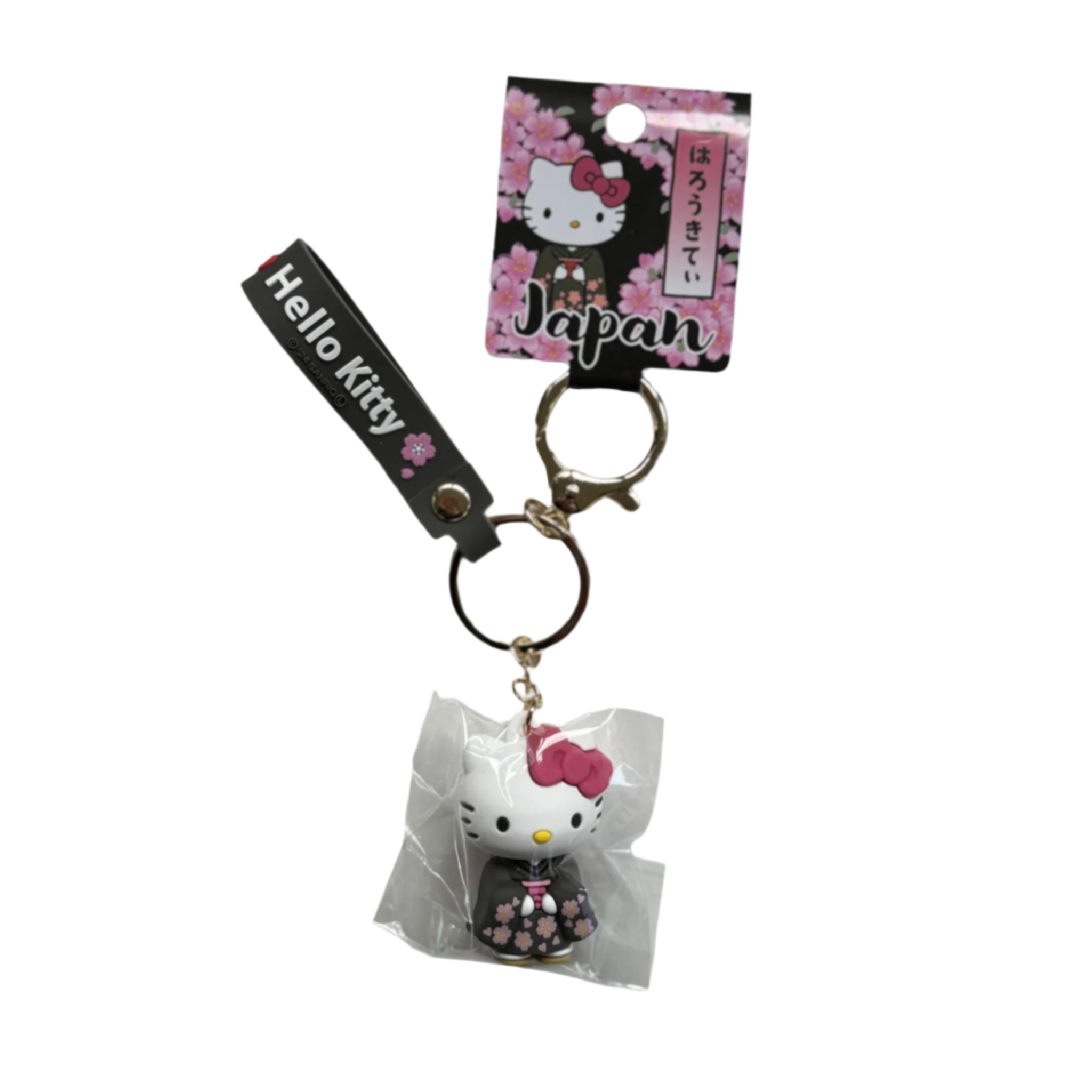 SANRIO Hello Kitty Japan Limited Black Sakura Kimono Keychain-My Store-YORE STORE