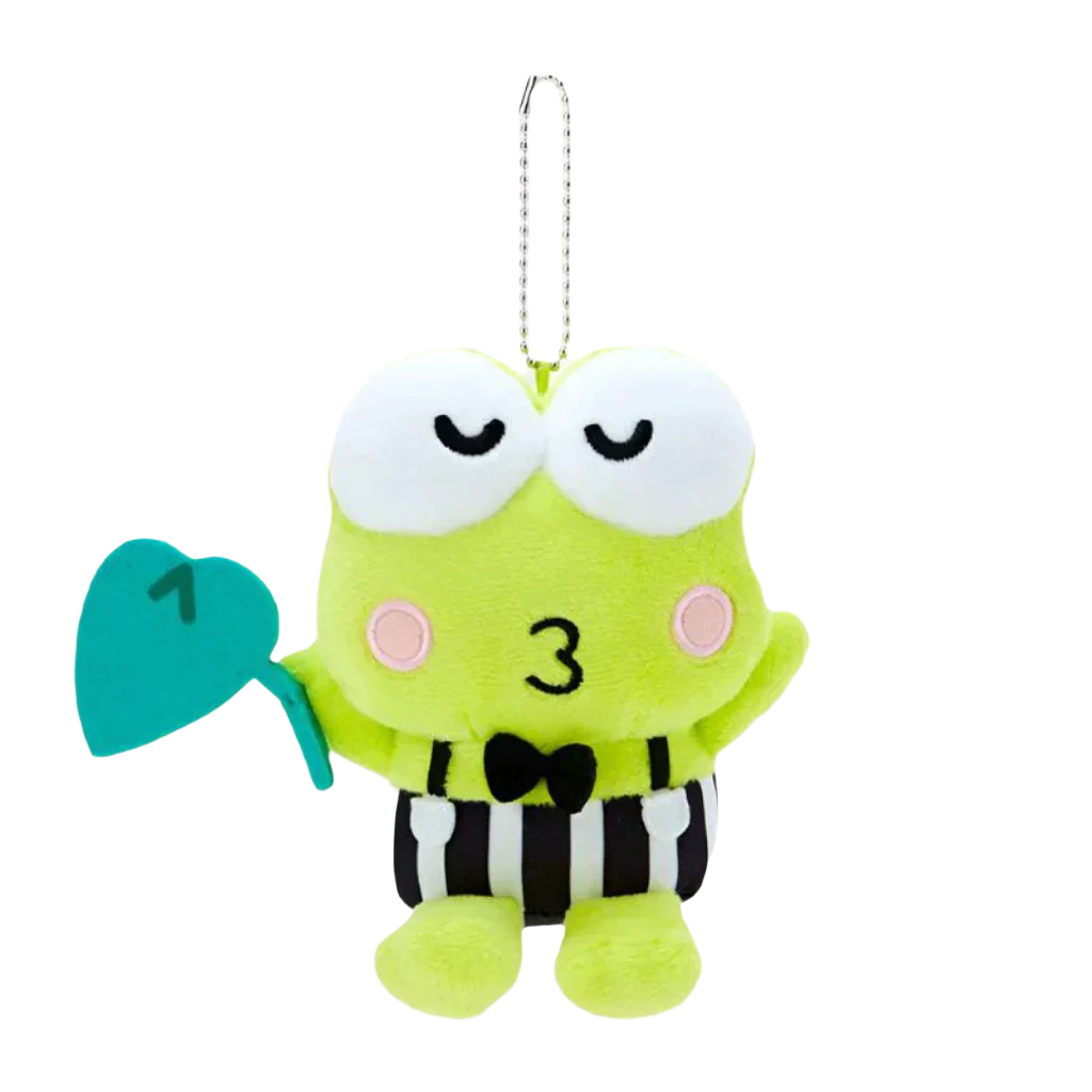 SANRIO Keroppi Sing and Dance Holding Leaf Mascot Holder Keychain