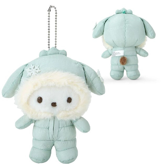 SANRIO Pochacco Green Fluffy Puffy Winter Mascot Holder Keychain-My Store-YORE STORE