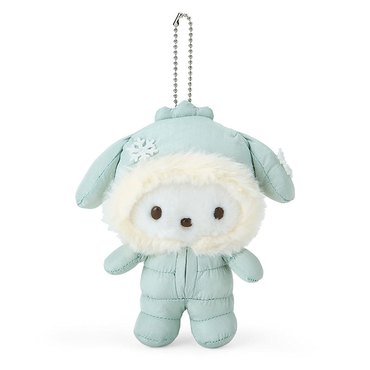 SANRIO Pochacco Green Fluffy Puffy Winter Mascot Holder Keychain-My Store-YORE STORE