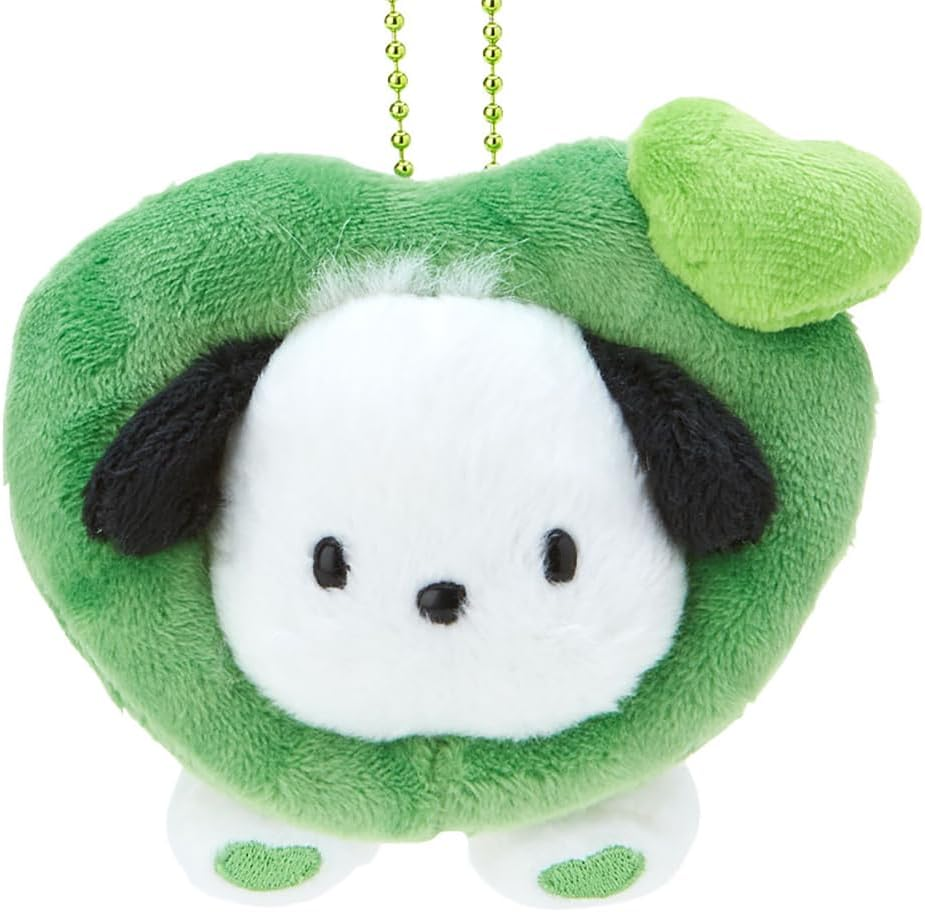 SANRIO Pochacco Head in Green Heart Mascot Holder Keychain-My Store-YORE STORE
