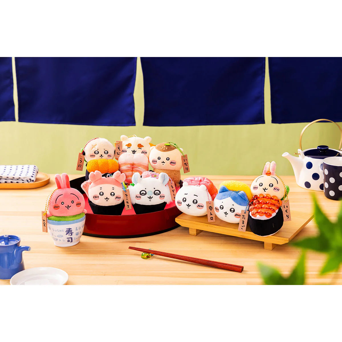 chiikawa-momonga-sushi-negitoro-mascot-holder-keychain