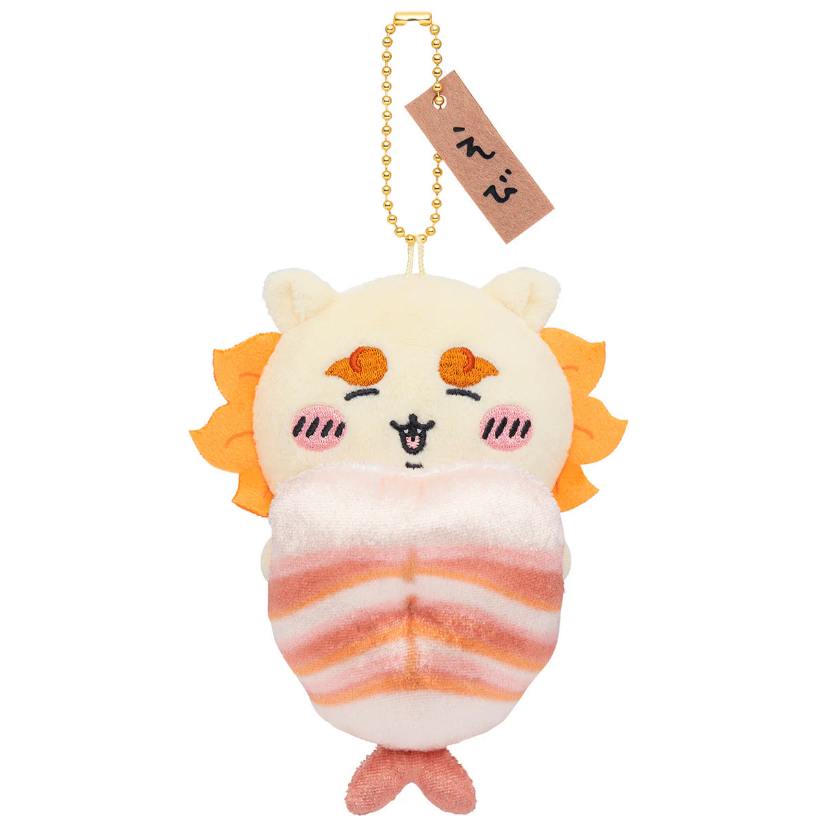 chiikawa-shisa-sushi-ebi-mascot-holder-keychain