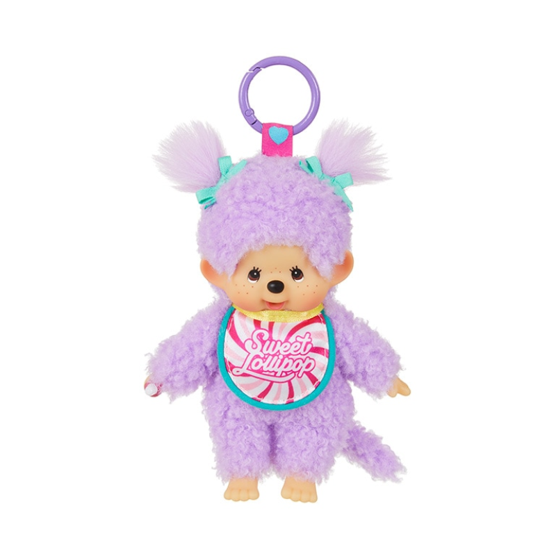 MONCHHICHI Sweet Lollipop Purple Mascot Holder Keychain | YORE STORE