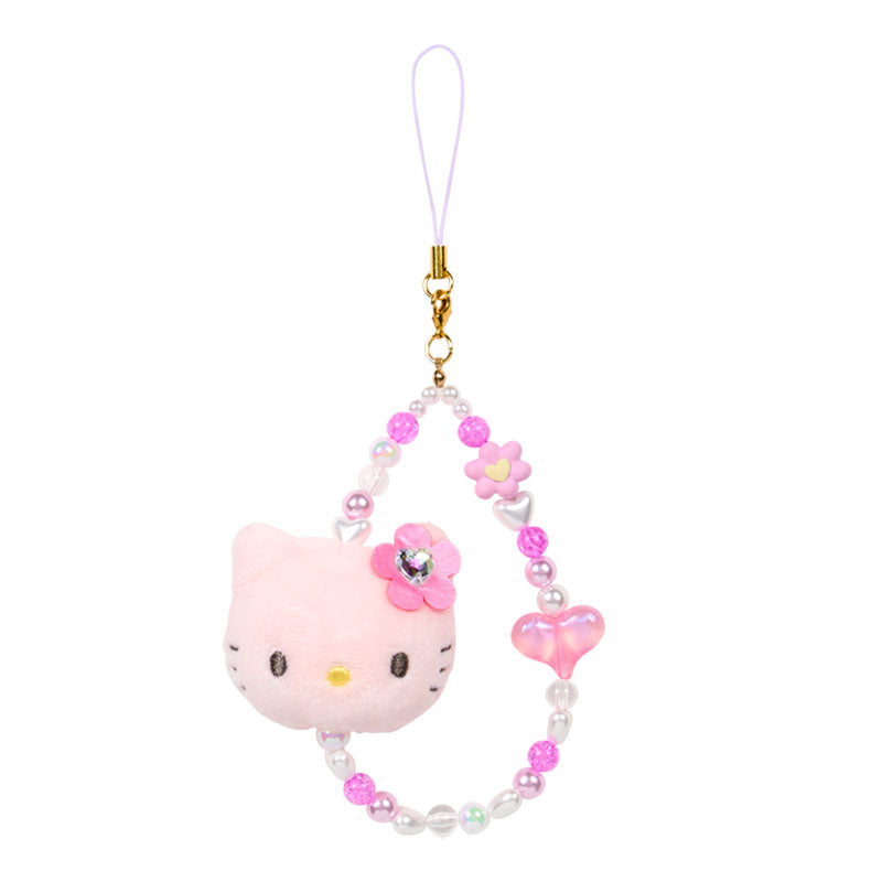 SANRIO Hello Kitty Face Mascot Pink Flower Phone Strap | YORE STORE