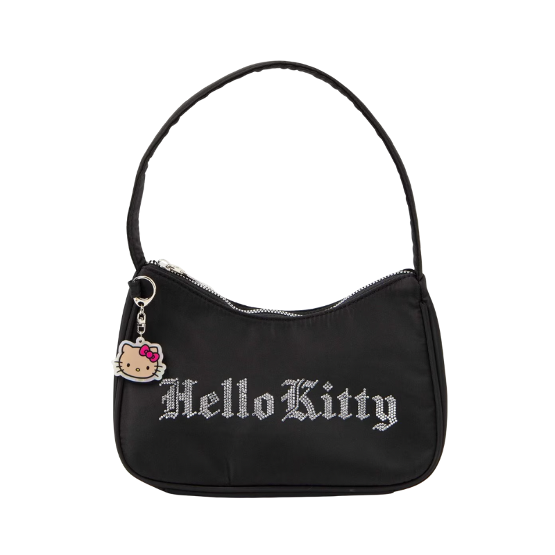 Hello Kitty ブラックショルダーバッグ SANRIO x WEGO Hello Kitty Black Glimmer Shoulder Bag | YORE STORE