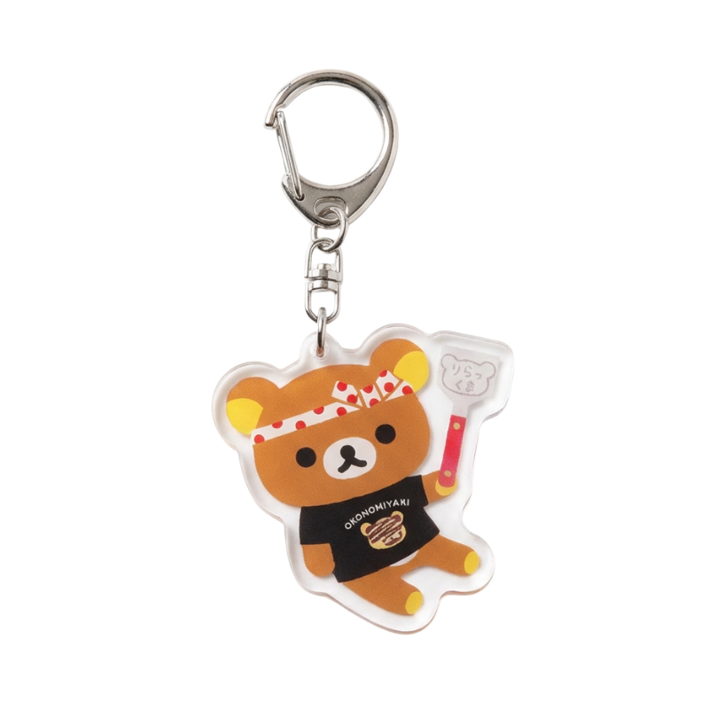 SAN-X RILAKKUMA Osaka Limited Kansai Souvenir Okonomiyaki Acrylic Keychain Accessory