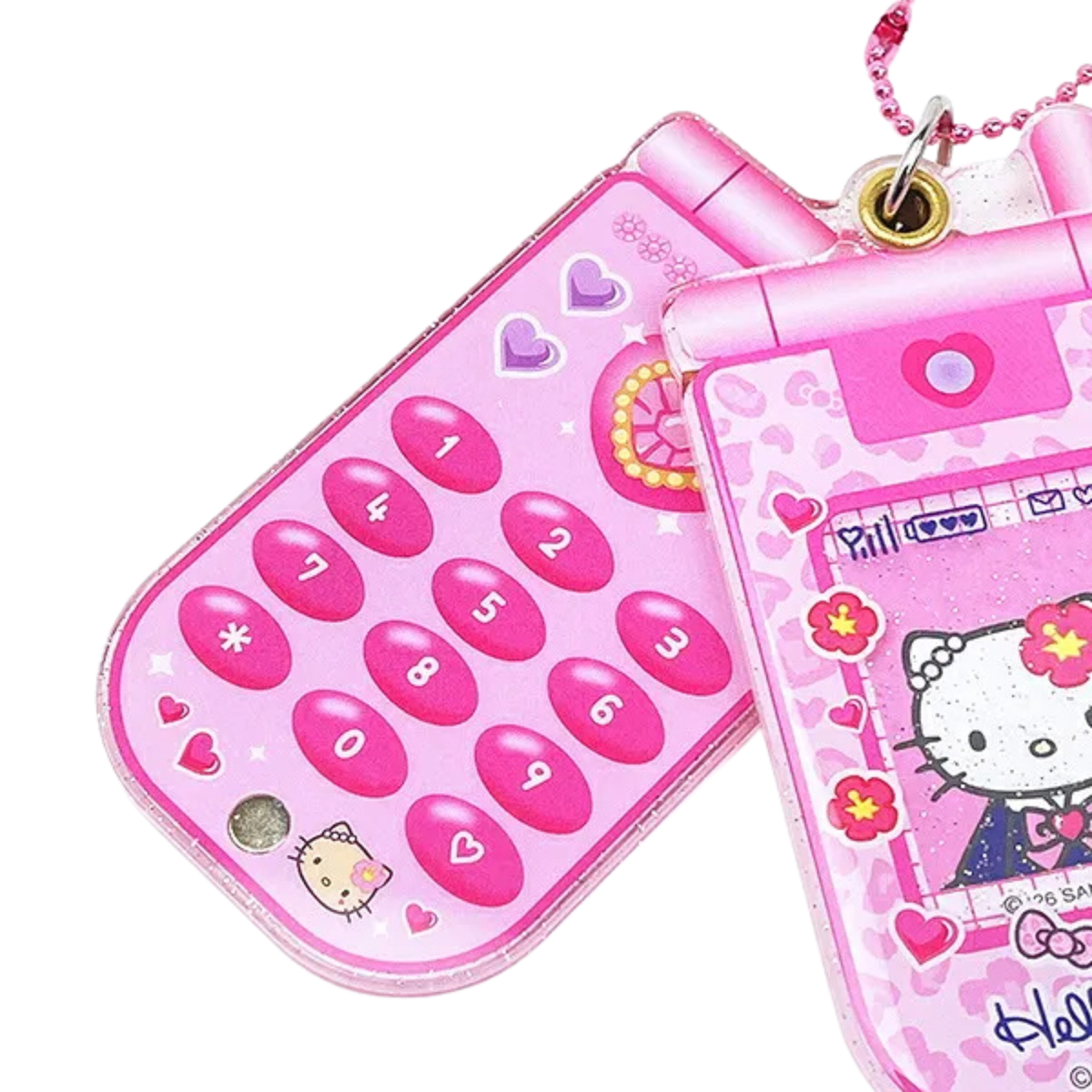 SANRIO Hello Kitty Style Up Long Leg Flip Phone Acrylic Keychain