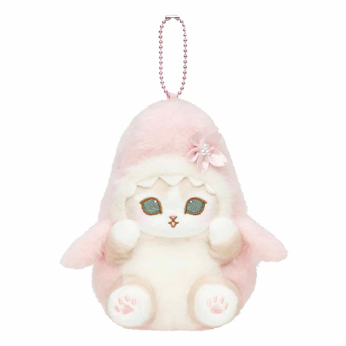 MOFUSAND Chubby Shark Meow Pink Sakura Mascot Holder Keychain