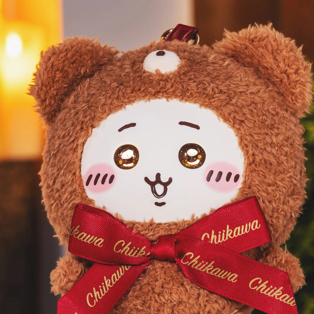 CHIIKAWA Kiramekko Teddy Bear Mascot Holder Keychain