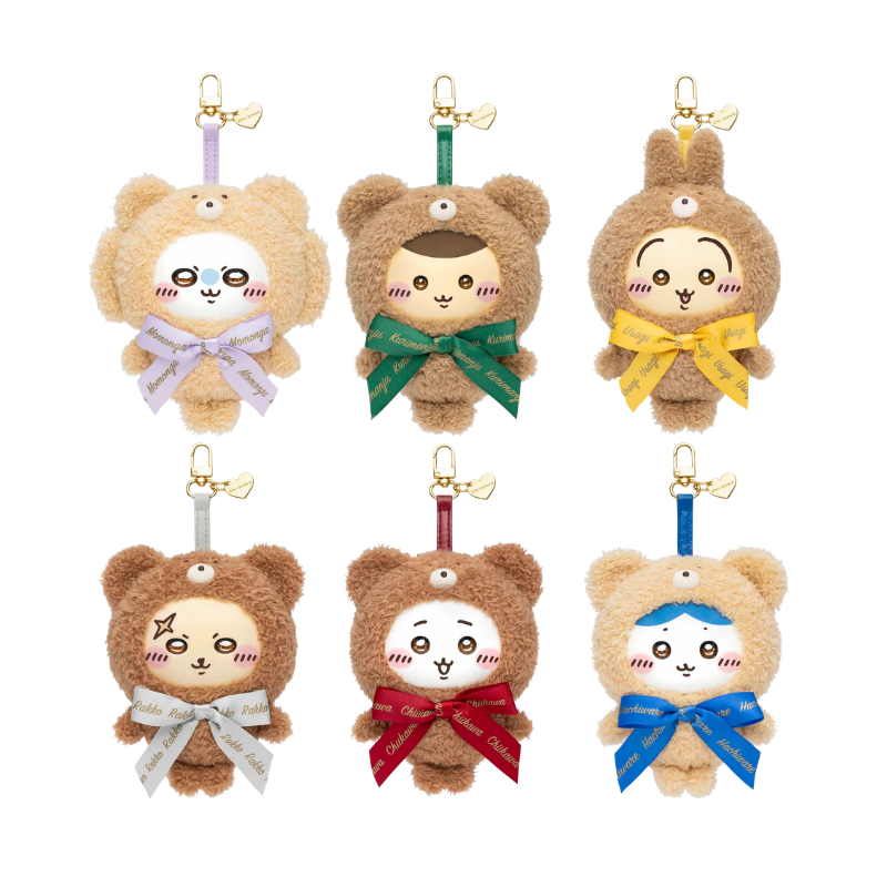 CHIIKAWA Kiramekko Teddy Bear Mascot Holder Keychain