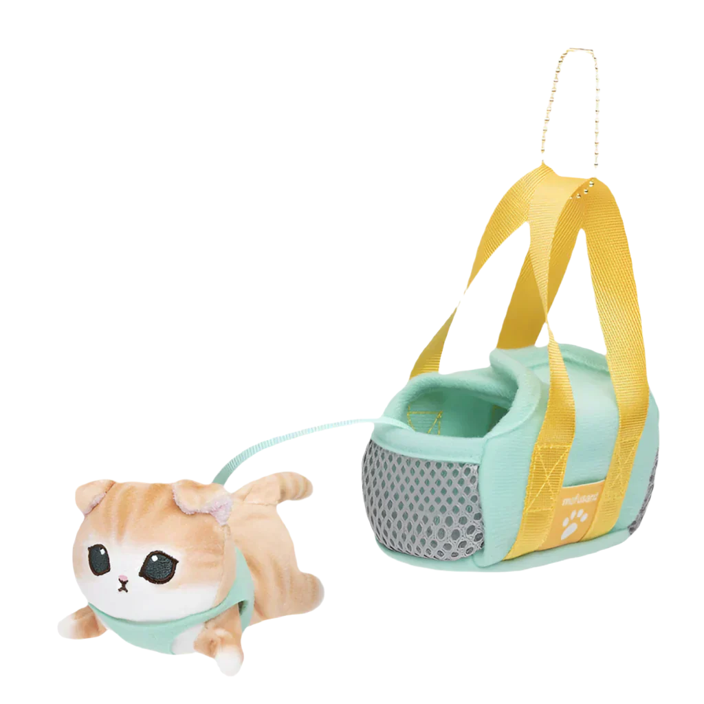 MOFUSAND Orange White Cat Green Bag Mascot Holder Keychain-My Store-YORE STORE