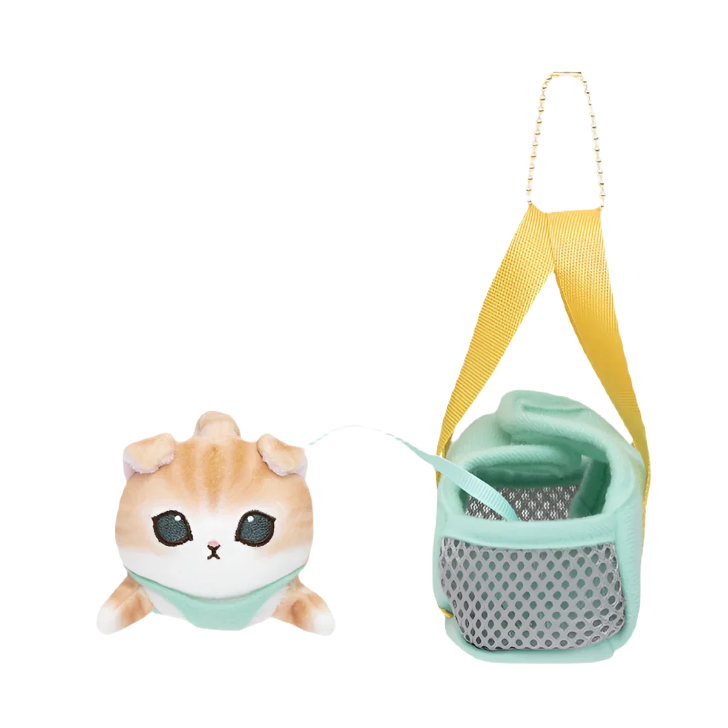 MOFUSAND Orange White Cat Green Bag Mascot Holder Keychain-My Store-YORE STORE
