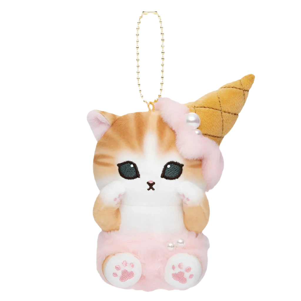 MOFUSAND Pink Strawberry Ice Cream Mascot Holder Keychain-My Store-YORE STORE