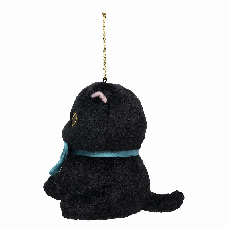 mofusand-sitting-black-cat-blue-bow-mascot-holder-keychain-2
