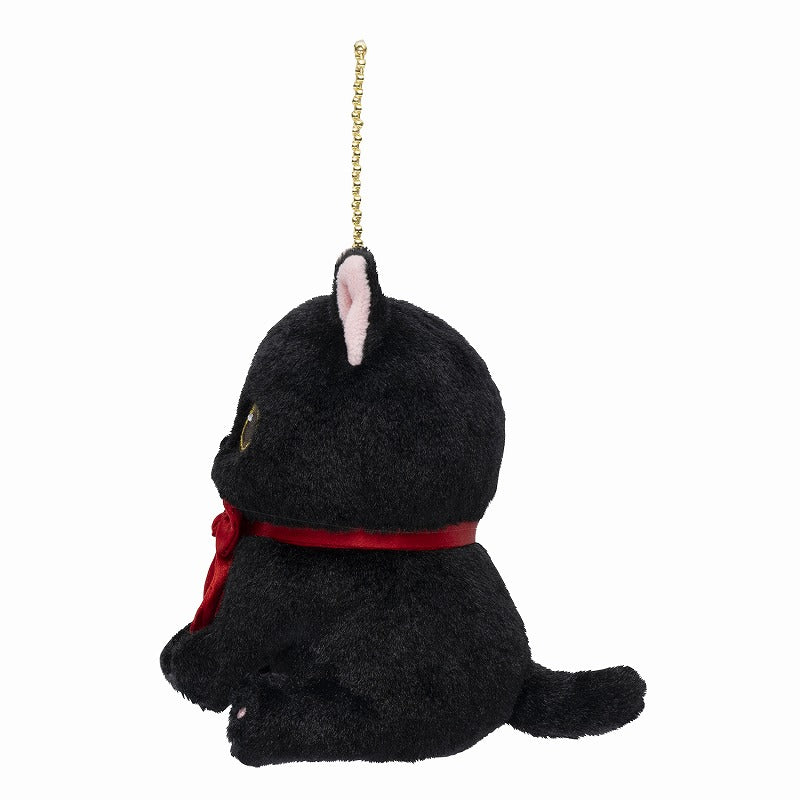 mofusand-sitting-black-cat-red-bow-mascot-holder-keychain-2
