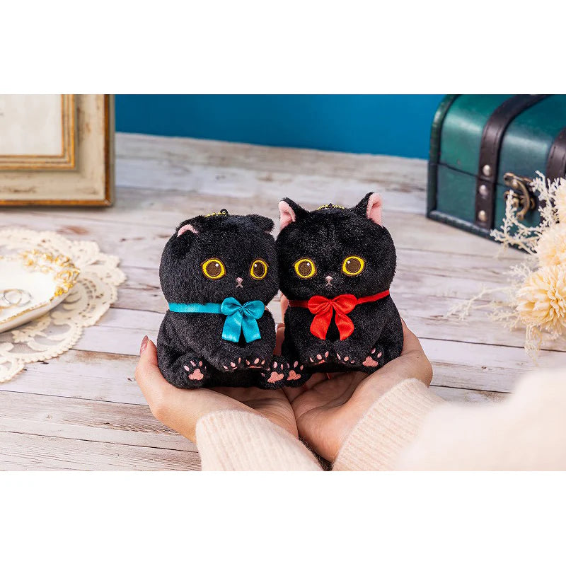 mofusand-sitting-black-cat-red-bow-mascot-holder-keychain-4