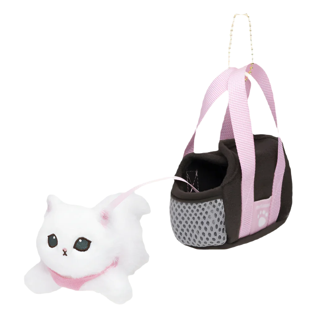 MOFUSAND White Cat Black Bag Mascot Holder Keychain-My Store-YORE STORE