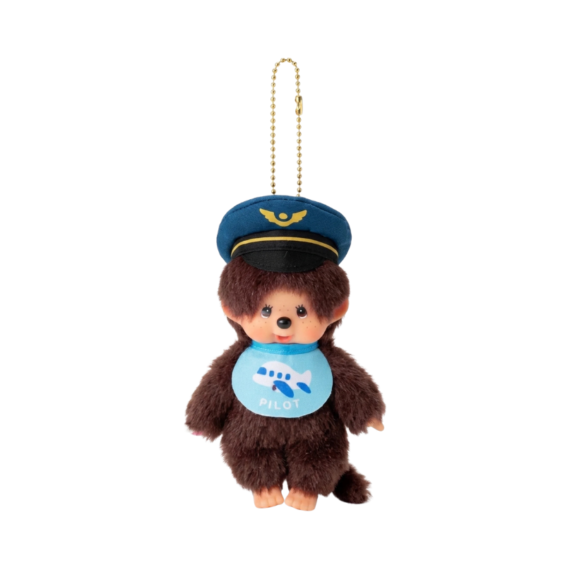 MONCHHICHI Airport Limited Pilot Mascot Holder Keychain