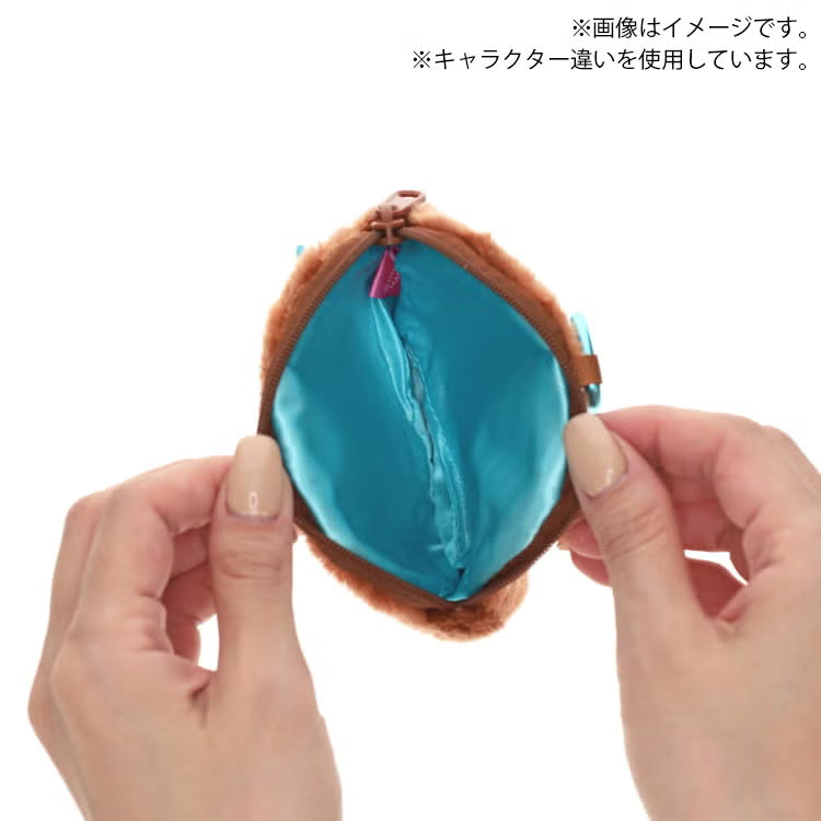 MONCHHICHI Bebichhichi Browm Mini Pouch with Carabiner