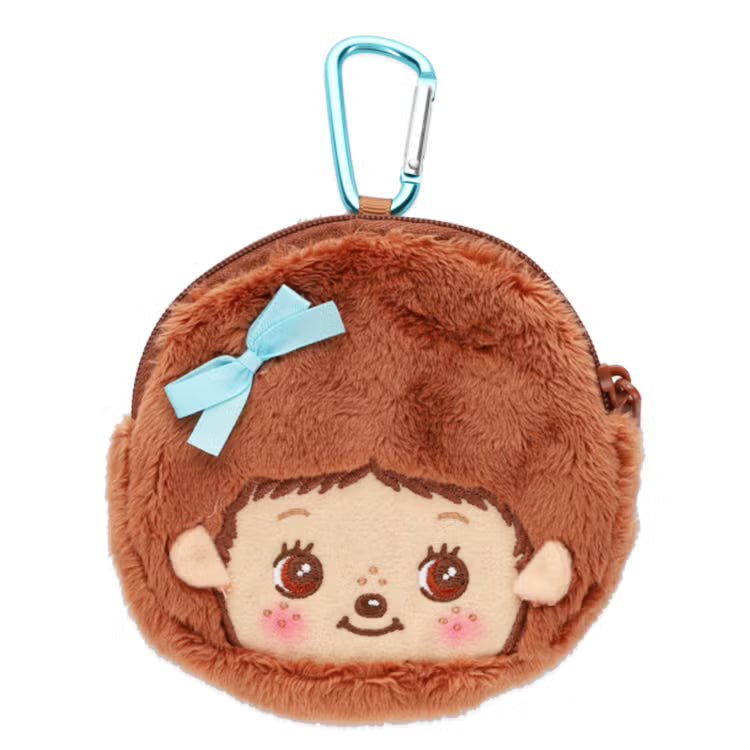 MONCHHICHI Bebichhichi Browm Mini Pouch with Carabiner