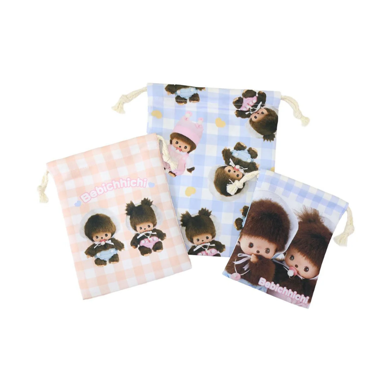 MONCHHICHI Bebichhichi Drawstring Bag Set (3 Pack)