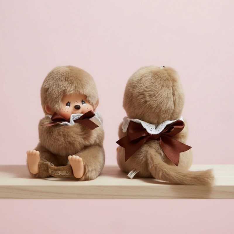 MONCHHICHI Sweet Brown Glove Holder Mascot Holder Keychain