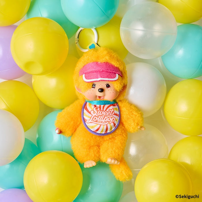 MONCHHICHI Sweet Lollipop Orange Mascot Holder Keychain