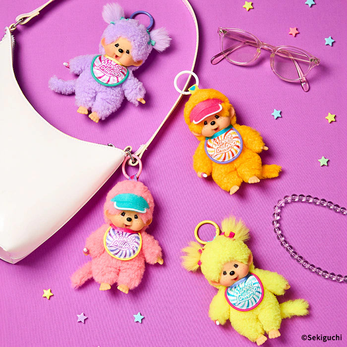 MONCHHICHI Sweet Lollipop Orange Mascot Holder Keychain