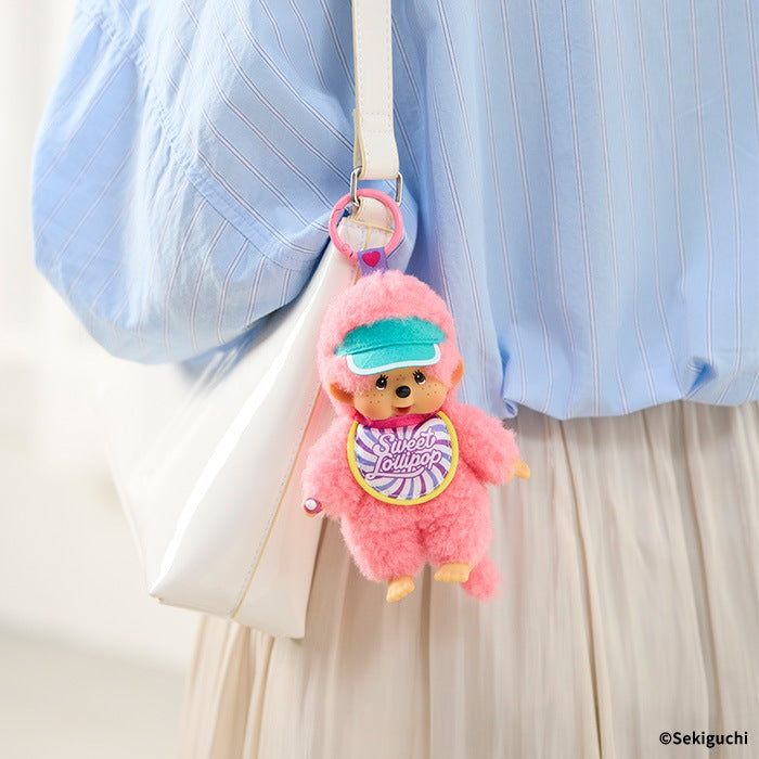MONCHHICHI Sweet Lollipop Pink Mascot Holder Keychain