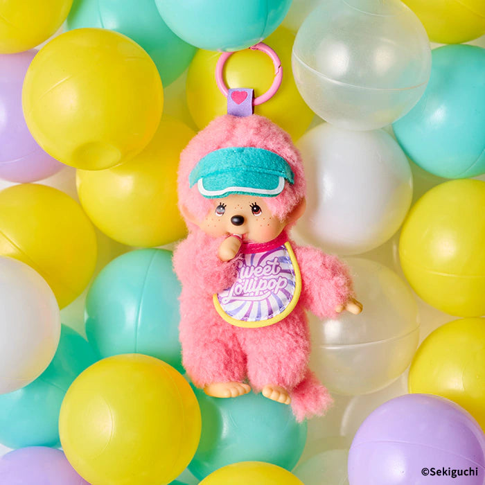 MONCHHICHI Sweet Lollipop Pink Mascot Holder Keychain