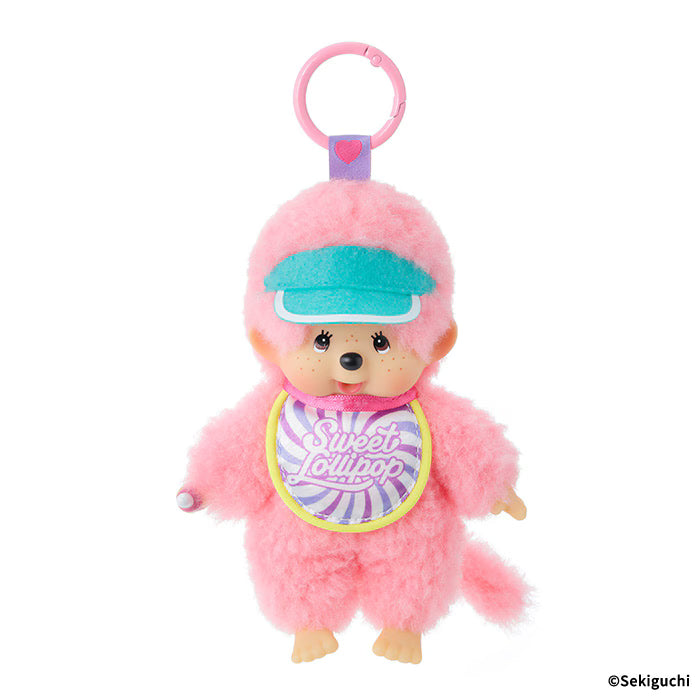 MONCHHICHI Sweet Lollipop Pink Mascot Holder Keychain