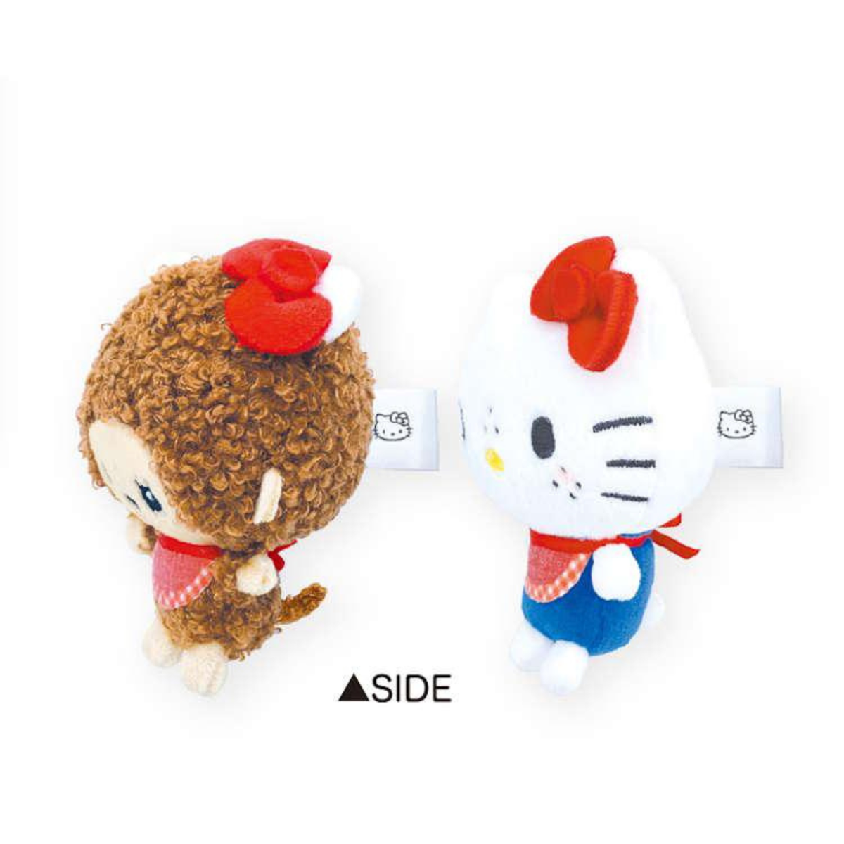 NIKONUI Monchhichi x Hello Kitty Mascot Holder Keychain Set