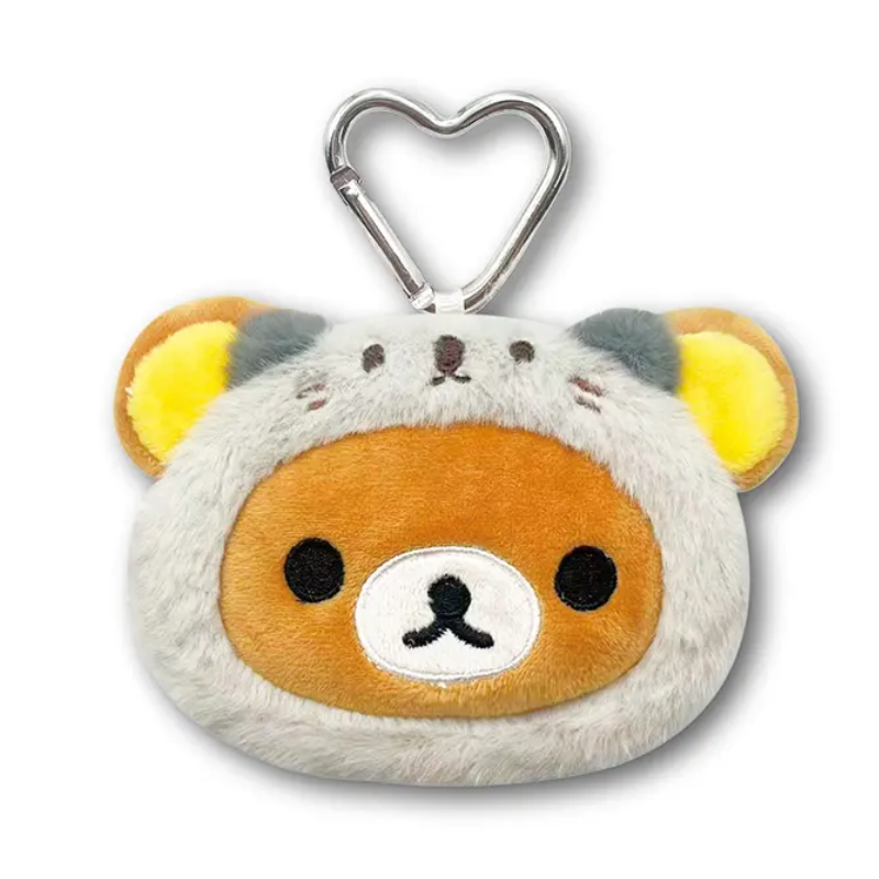 SAN-X RILAKKUMA Dararakko Mini Face Pouch Keychain (Grey)