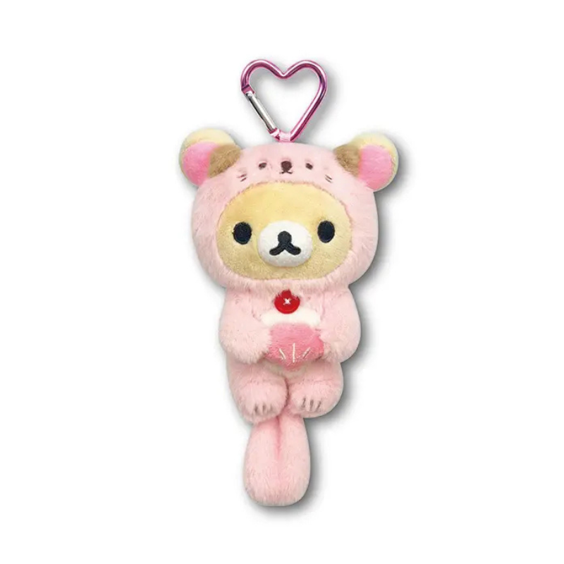 SAN-X RILAKKUMA Korilakkuma Dararakko Mascot Pouch Keychain (Pink)