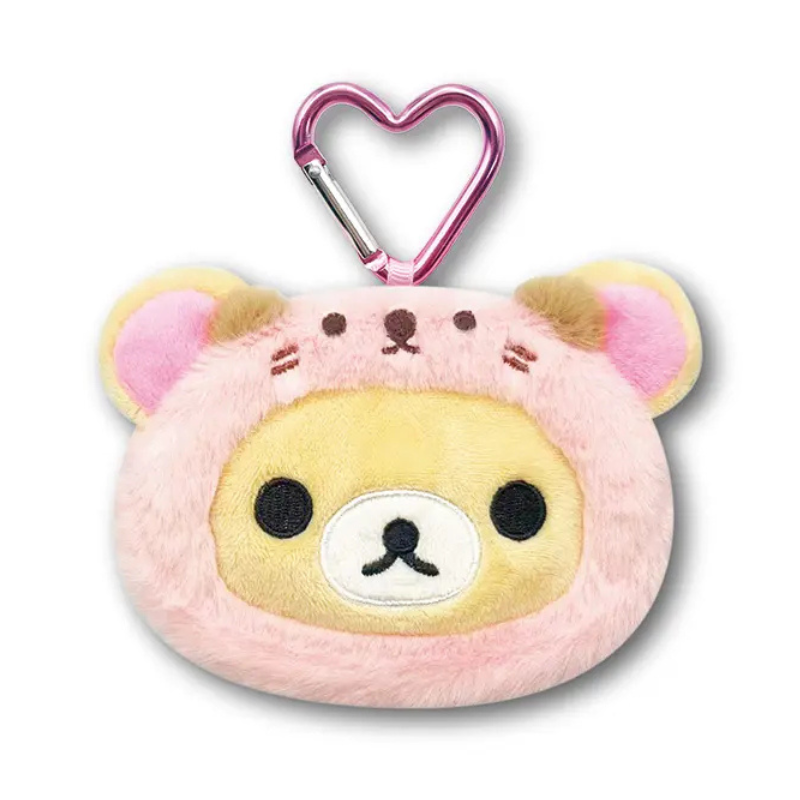 SAN-X RILAKKUMA Korilakkuma Dararakko Mini Face Pouch Keychain (Pink)