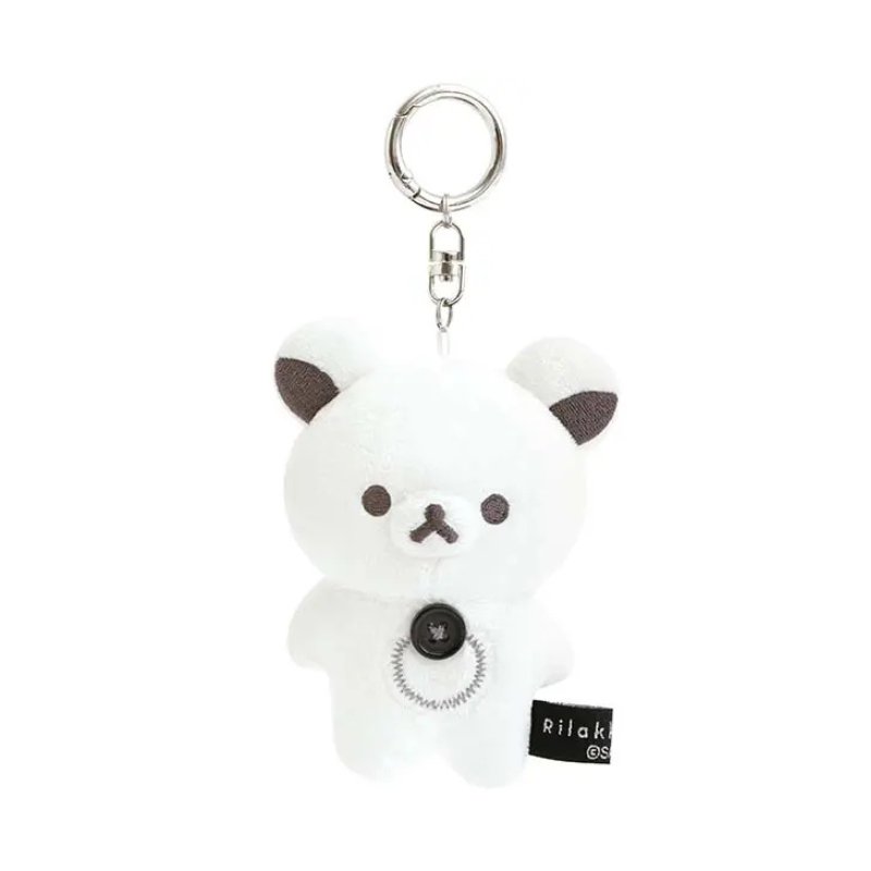 SAN-X RILAKKUMA Korilakkuma Hanging Plush Basic Rilakkuma Monochrome Keychain