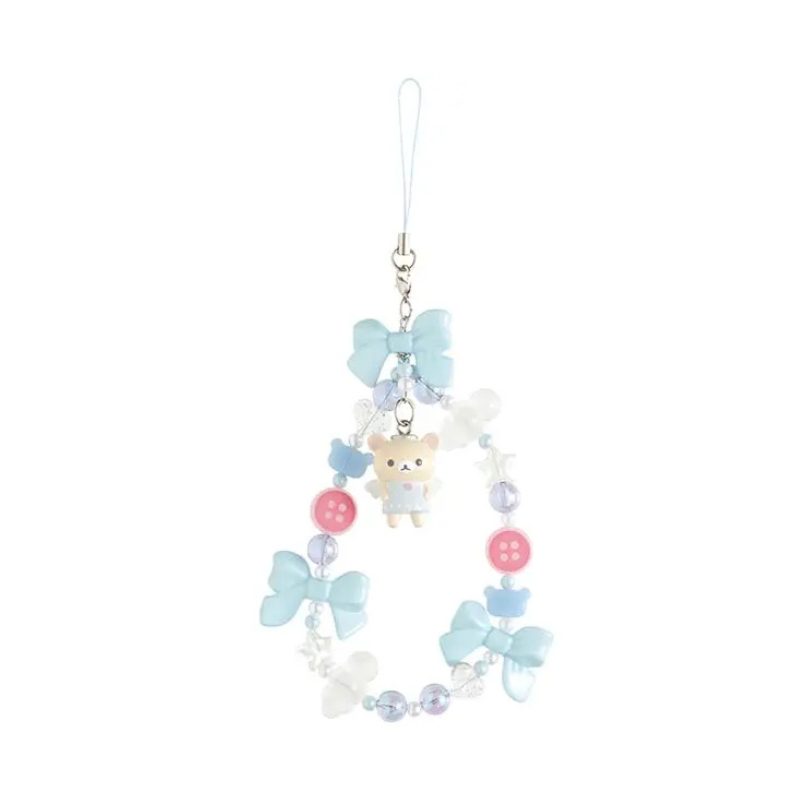 SAN-X RILAKKUMA Lots of Korilakkuma Series Bead Phone Strap (Angel)