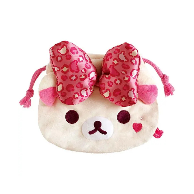 SAN-X RILAKKUMA Lots of Korilakkuma Series Drawstring Bag (Leopard Print)