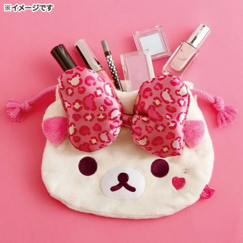 SAN-X RILAKKUMA Lots of Korilakkuma Series Drawstring Bag (Leopard Print)
