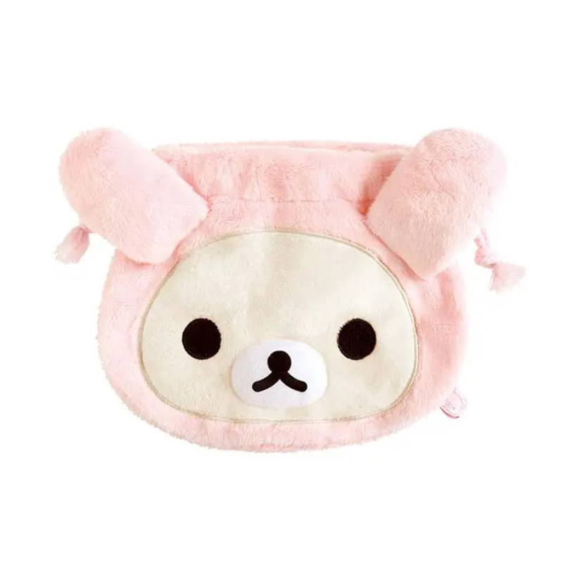 SAN-X RILAKKUMA Lots of Korilakkuma Series Drawstring Bag (Pink Bunny)