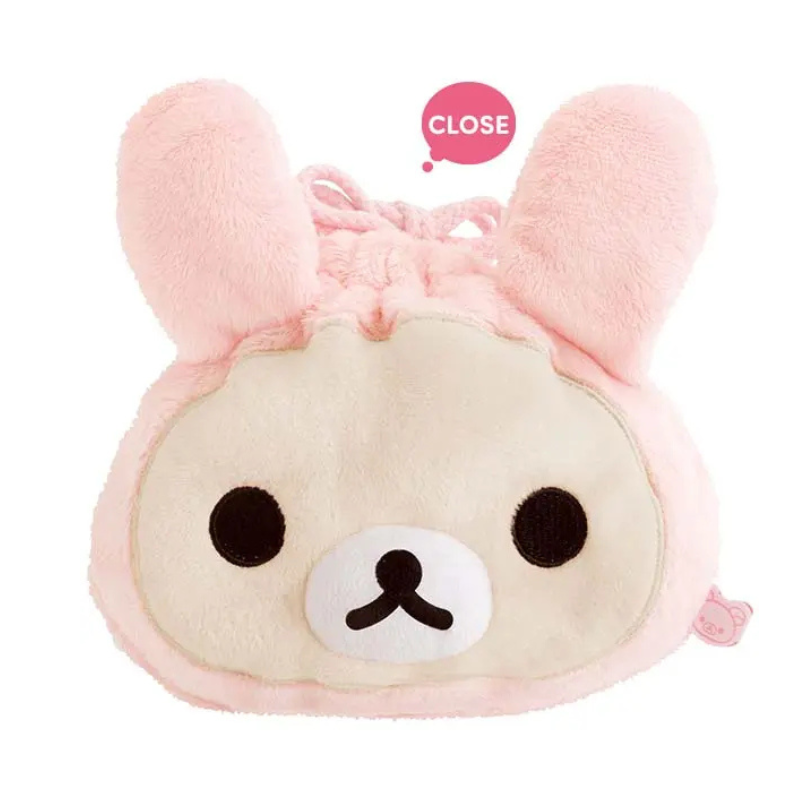 SAN-X RILAKKUMA Lots of Korilakkuma Series Drawstring Bag (Pink Bunny)