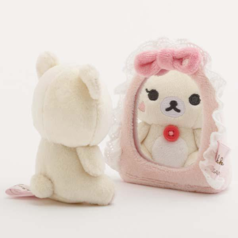 SAN-X RILAKKUMA Makeup Korilakkuma Mirror & Ribbon Plush Doll Set