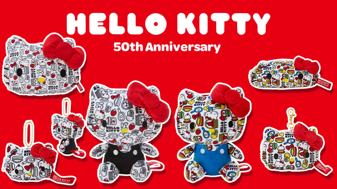 SANRIO Hello Kitty 50th Anniversary Plush Doll Black-My Store-YORE STORE
