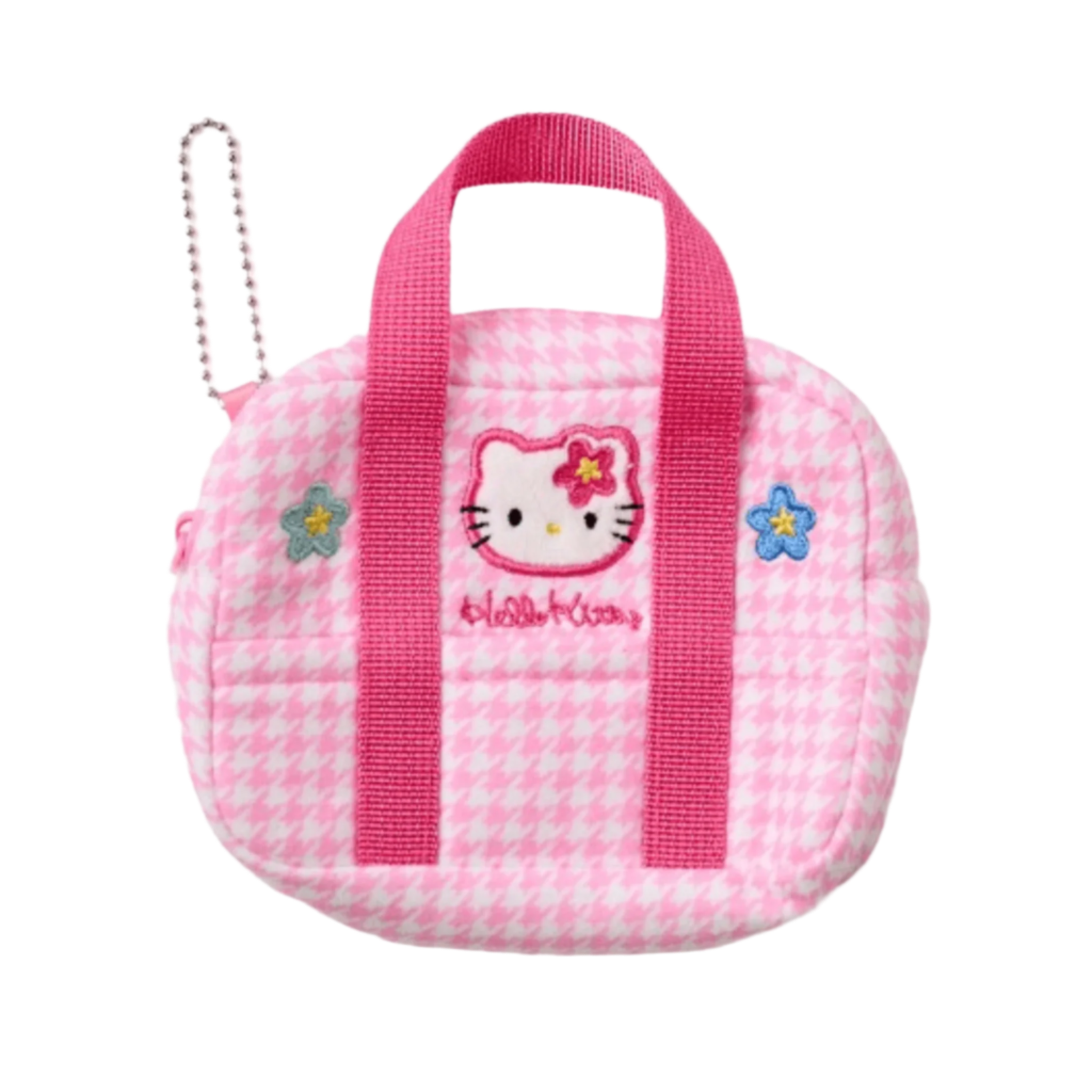SANRIO Hello Kitty Checked Mini Pink School Bag Mascot Holder Keychain-My Store-YORE STORE