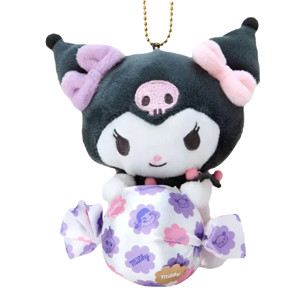 SANRIO Kuromi x Milky Fujiwa Mascot Holder Keychain – YORE STORE SANRIO Kuromi x Milky Fujiwa Mascot Holder Keychain – YORE STORE