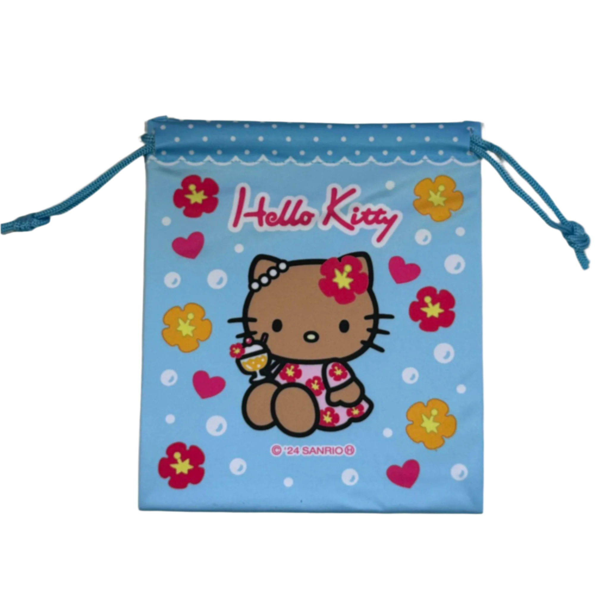 SANRIO x Kiddyland Gogo Gal Hello Kitty Draw String Bag Blue Tanned-My Store-YORE STORE