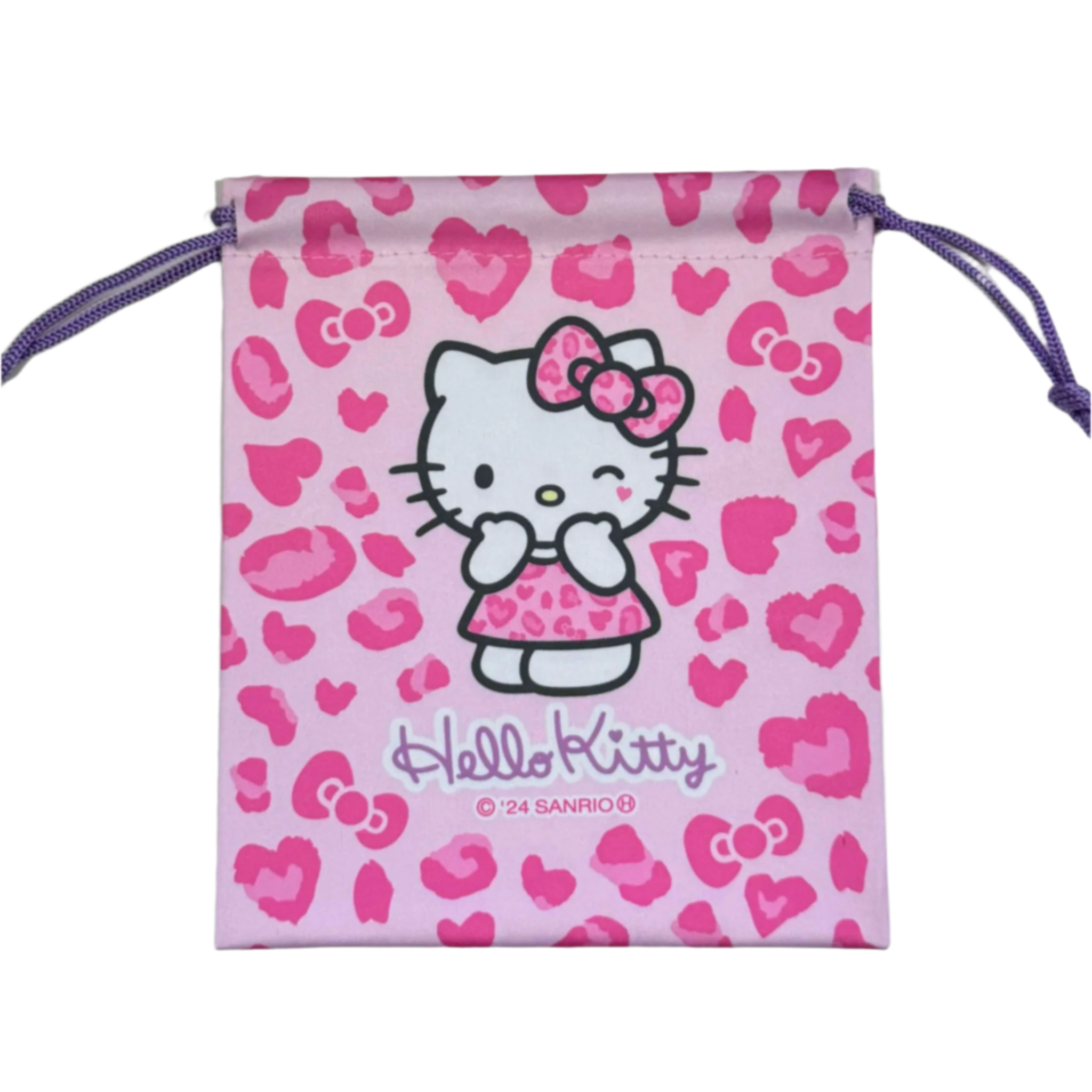 SANRIO x Kiddyland Gogo Gal Hello Kitty Draw String Bag Pink Leopard-My Store-YORE STORE